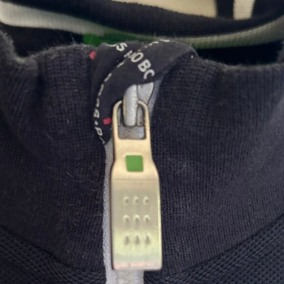 BOSS Hugo Boss Navy Blue Men's Quarter-Zip Stand Collar Polo | Size M - Picture 5 of 5
